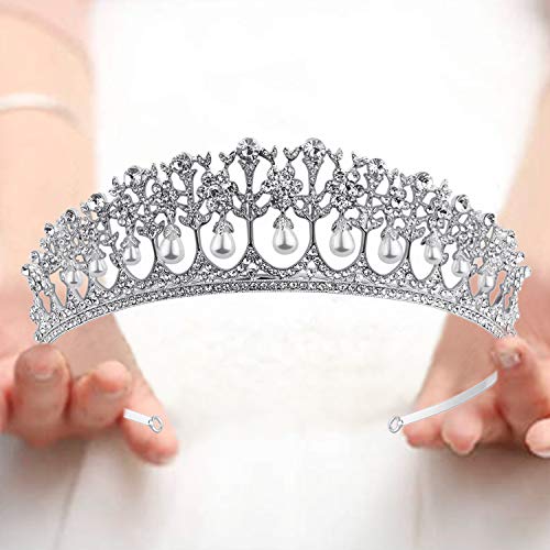 VIJIV Királyi Kristály Fejdísz Esküvői Korona Fejpánt Hercegnő Headpieces Menyasszonyi Haj Kiegészítők, Party Kellékek Ezüst