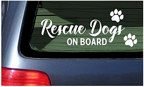 Rescue Dog On Board Fehér Kocsi Ablakán Vinil Meghalni Vágott Matrica Kutyát Szerető
