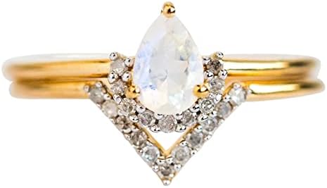 2023 Gyönyörű Csepp Alakú Gyémánt Cirkon Gyűrű a Nők Eljegyzési Gyűrű Akril Vaskos Gyűrűk (Arany, 6)