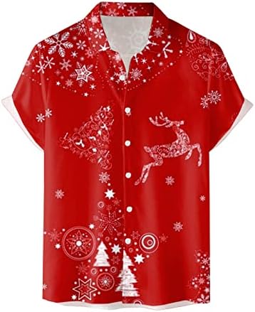 WYBAXZ Karácsonyi shirt Mens Férfi Alkalmi, Rövid Ujjú Őszi Téli Karácsonyi 3D Nyomtatott Pólók Divat Top Blúz