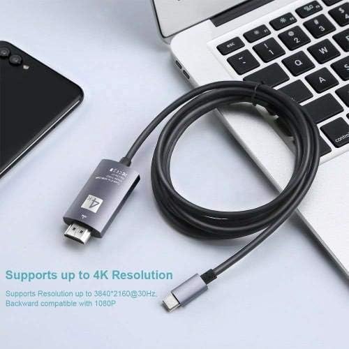 BoxWave Kábel Kompatibilis Gechic A Kör M505E (Kábel által BoxWave) - SmartDisplay Kábel - USB-C-Típusú HDMI - (6 ft), USB