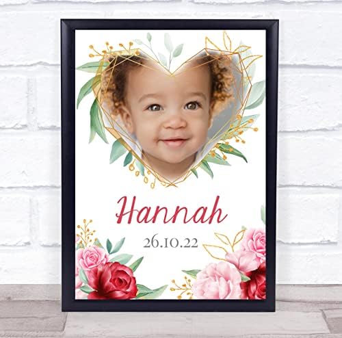 Születési Adatai Óvoda Keresztelő Új Baby Rose Fotó Emlék Ajándék Nyomtatás